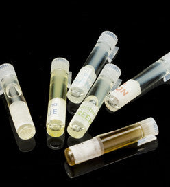 six aromam eau de parfum samples in small bottles